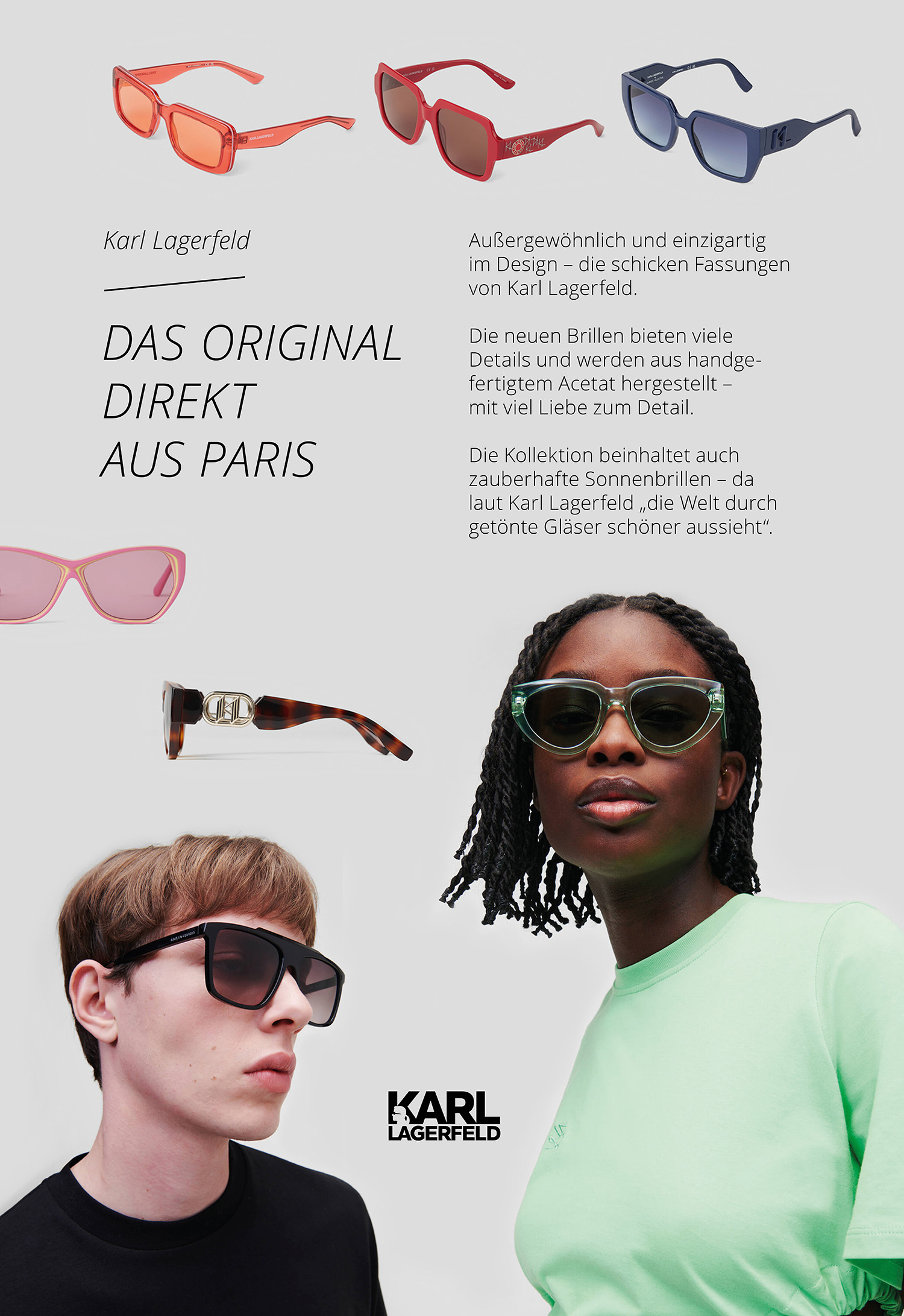 Print Kampagne mit Karl Lagerfeld Brillen